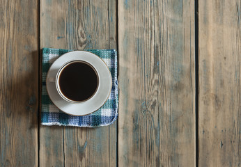espresso coffee on wooden background