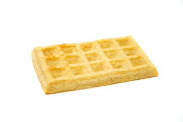 Homemade Rectangle Waffle on a White Background