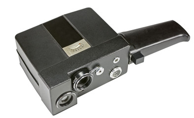 home movie camera for the production of amateur cinema on white