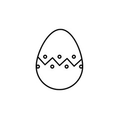 easter traditional ornament egg black line icon