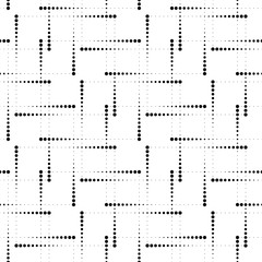 Vector seamless texture. Modern geometric background. Monochrome repeating pattern with squares of dots.