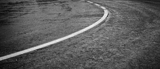 Curve on asphalt