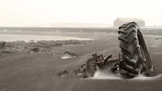 Abandoned equipment at the former reseach base on Deception Island in Antarctica.