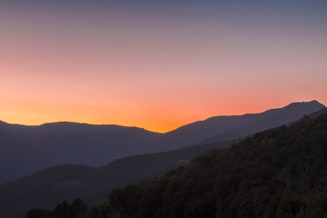 Sunset at mountains