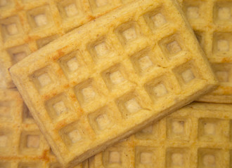 Homemade Background of Rectangle Waffles