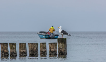 Obraz premium fischer auf dem meer