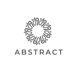Abstract logo design. Linear circle symbol for branding business, Modern creative symbol, simple vector illustration.