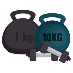 weight lifting devices wellness lifestyle vector illustration design
