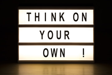 Think on your own light box sign board