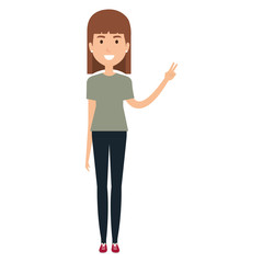 young and casual woman character vector illustration design