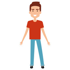 Fototapeta premium young and casual man avatar character vector illustration design