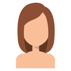 young woman shirtless character vector illustration design