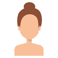 young woman shirtless character vector illustration design