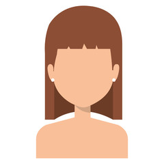young woman shirtless character vector illustration design