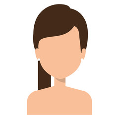 young woman shirtless character vector illustration design