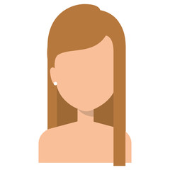 young woman shirtless character vector illustration design
