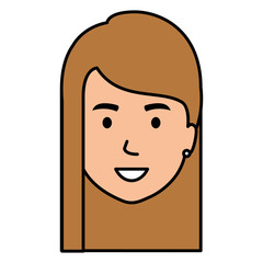 young head woman character vector illustration design
