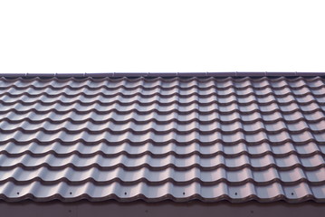 Modern roof covered with tile effect PVC coated metal roof sheets 