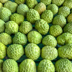 custard apple in the market is a beautiful background.