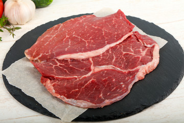 Raw beef steak