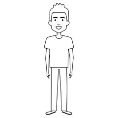 young and casual man avatar character vector illustration design