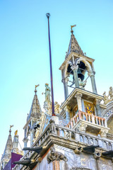 Statues Mosaics Saint Mark's Church Venice Italy