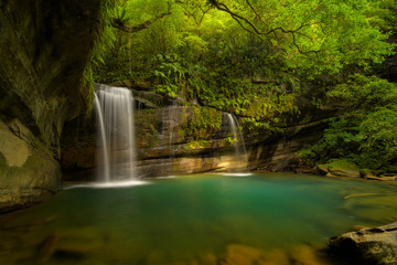 The small but beautiful Wanggu waterfall in North Taiwan.