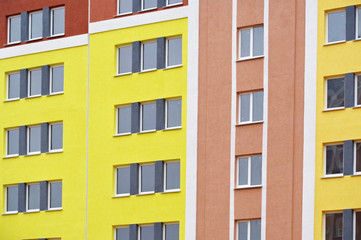 Colorful facade from new hous
