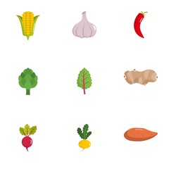 Green icons set. flat set of 9 green vector icons for web isolated on white background