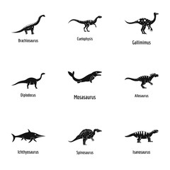 Lizard icons set. Simple set of 9 lizard vector icons for web isolated on white background