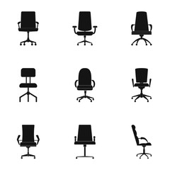 Seat icons set. Simple set of 9 seat vector icons for web isolated on white background
