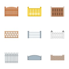 Enclosure icons set. flat set of 9 enclosure vector icons for web isolated on white background