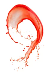 Papier Peint photo Jus red juice splash  isolated on white background