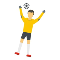Team goalkeeper icon. Flat illustration of team goalkeeper vector icon for web