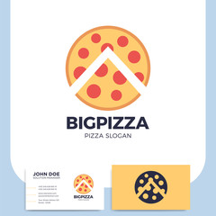 Pizza logo template fast food design bakery products