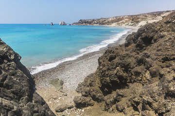 Mediterranean Sea near Aphrodite stone. Cyprus.