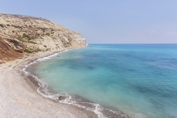 Mediterranean Sea near Aphrodite stone. Cyprus.