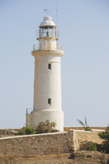 Fototapeta na wymiar The Paphos Lighthouse. Cyprus landmark