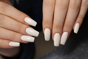 beautiful white nails