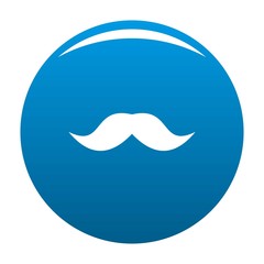 English mustache icon vector blue circle isolated on white background 
