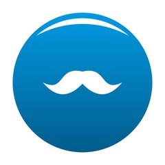 Obraz premium English mustache icon vector blue circle isolated on white background 