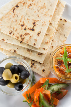 Snack With Lavash And Olives