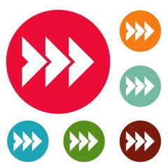 Arrow icons circle set vector isolated on white background