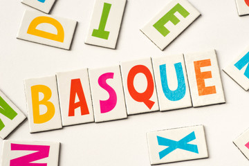 word basque made of colorful letters