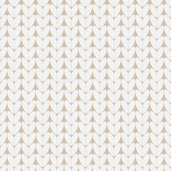White vector knit. Wool threads seamless pattern. Fabric background