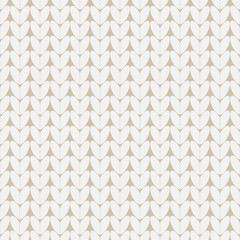 White vector knit. Wool threads seamless pattern. Fabric background