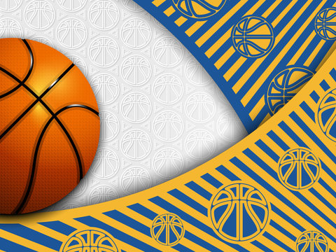 Modern basketball with ball pattern vector background sport illustration