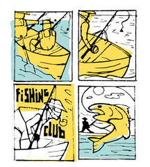 Fishing poster set