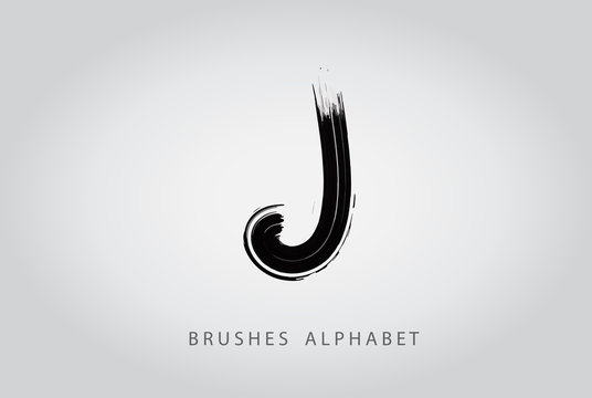 Letter J Brush Logo Design.Concept