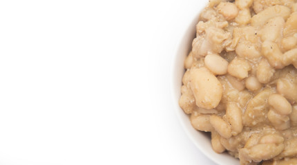 Homemade White Chili in a White Bowl on a White Background